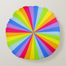 Travesseiro radial redondo arco-íris brilhante