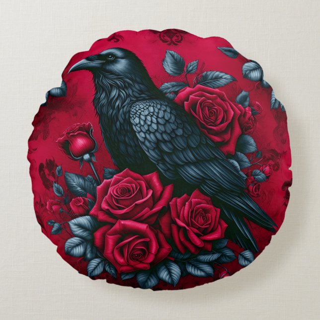 Almofada Redonda Travesseiro Raven Song Round (Frente)