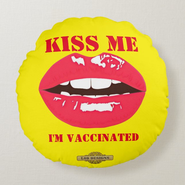 Almofada Redonda travesseiro redondo "BEIJA-ME" (Frente)