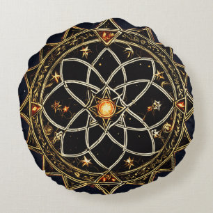 Almofada Redonda Travesseiro redondo Black Star - Na moda Decorativ
