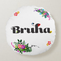 Travesseiro Redondo Boho Rosa 'Bruha' Filipino Eng