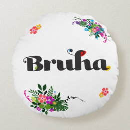 Almofada Redonda Travesseiro Redondo Boho Rosa 'Bruha' Filipino Eng