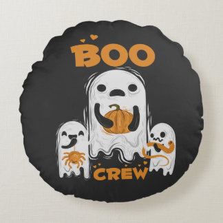 Almofada Redonda Travesseiro Redondo Boo Crew Fantasma Halloween