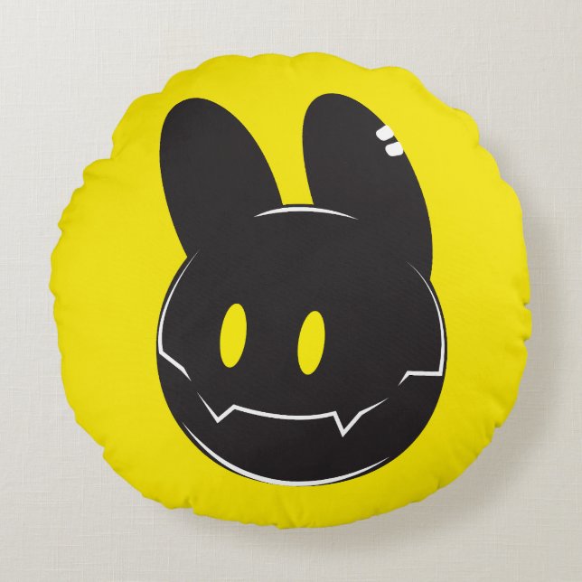 Almofada Redonda Travesseiro Redondo Cartoon Cool Shadow Bunny (Frente)