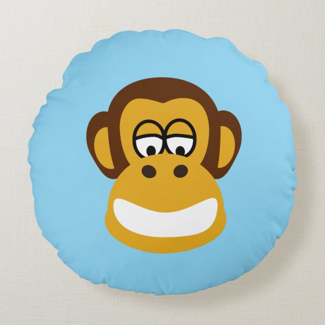 Almofada Redonda Travesseiro redondo Chimp Grin Cheeky (Frente)