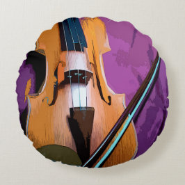 Almofada Redonda Travesseiro redondo colorido ilustrado - Viola