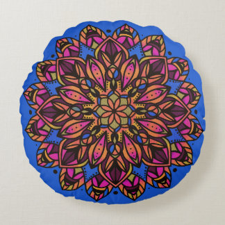 Almofada Redonda Travesseiro Redondo Colorido Mandala