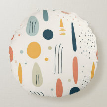 Travesseiro redondo com estilo Abstrato boho minim
