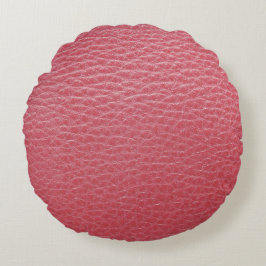 Almofada Redonda Travesseiro Redondo com Impressão de Couro Vermelh