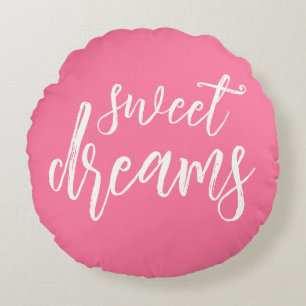 Almofada Redonda travesseiro Redondo com Letra Pink Sweet
