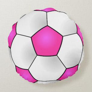 Almofada Redonda Travesseiro redondo cor-de-rosa da bola de futebol