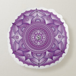 Almofada Redonda Travesseiro redondo Crown Chakra Mandala
