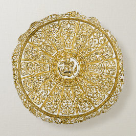 Almofada Redonda Travesseiro redondo da mandala Dourado dourada