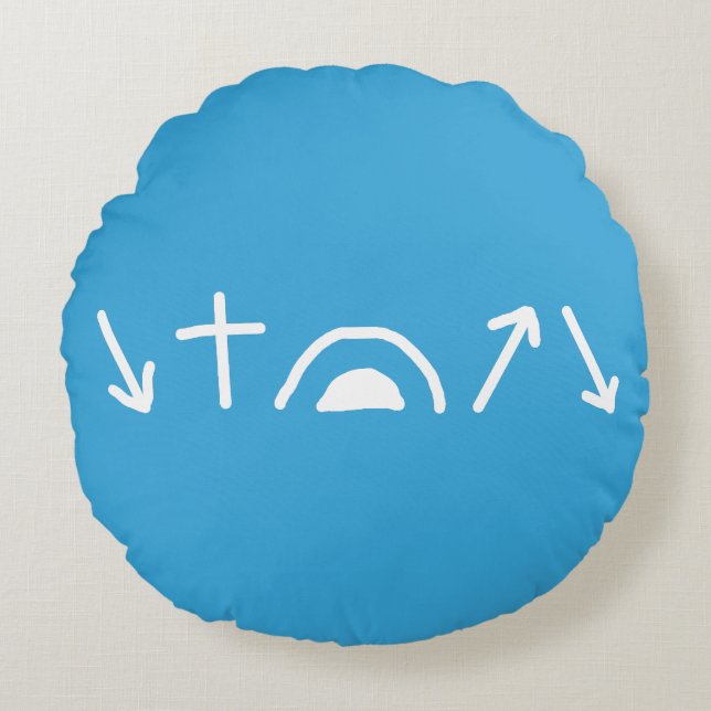 Almofada Redonda Travesseiro redondo das setas do Evpel (Frente)