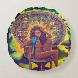Almofada Redonda Travesseiro redondo de algodão com o tema Boho