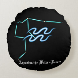 Almofada Redonda Travesseiro Redondo de Aquário de Constelação Zodi