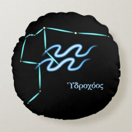 Almofada Redonda Travesseiro Redondo de Aquário de Constelação Zodi