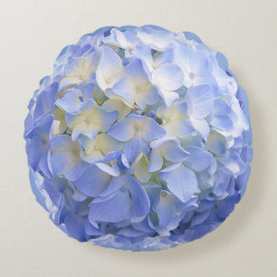 Almofada Redonda Travesseiro redondo de flor azul Hydrangea