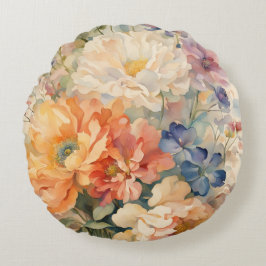 Almofada Redonda travesseiro redondo de flores silvestres