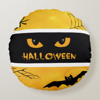 Almofada Redonda Travesseiro Redondo de Halloween com Olhos (40cm)