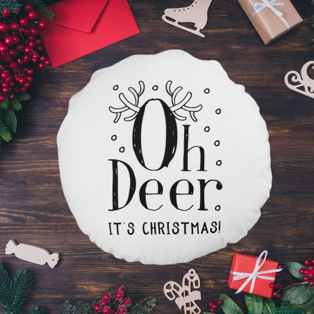 Almofada Redonda Travesseiro redondo de ilustração engraçada de vea (Criador carregado)