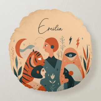 Almofada Redonda Travesseiro redondo de nome personalizável - Perfe