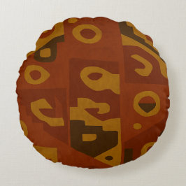 Almofada Redonda Travesseiro Redondo de Padrão Tribal Boho