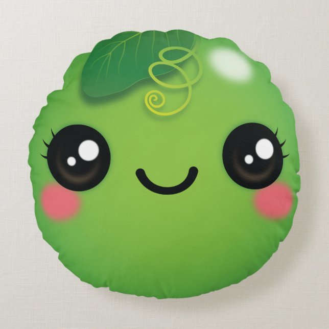 Almofada Redonda Travesseiro Redondo de Pea Kawaii (Frente)