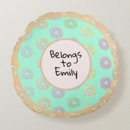 Almofada Redonda Travesseiro redondo de toque da Rosquinha verde da