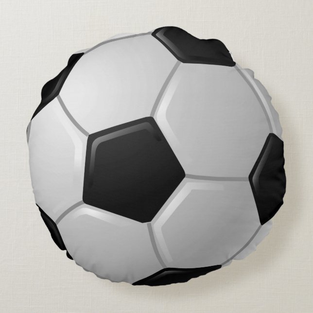 Almofada Redonda Travesseiro redondo Design de bola de futebol (Verso)