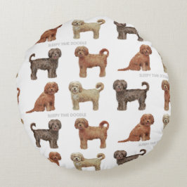 Almofada Redonda Travesseiro redondo do AMOR de LABRADOODLE