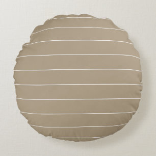 Almofada Redonda Travesseiro Redondo Exterior Latte White Stripes P