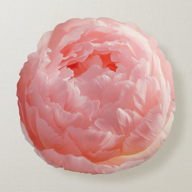 Almofada Redonda Travesseiro Redondo – Flor Rosa em Flor | Decoraçã (Frente)