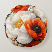 Travesseiro redondo floral