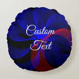 Almofada Redonda Travesseiro redondo geométrico com destaque azul r