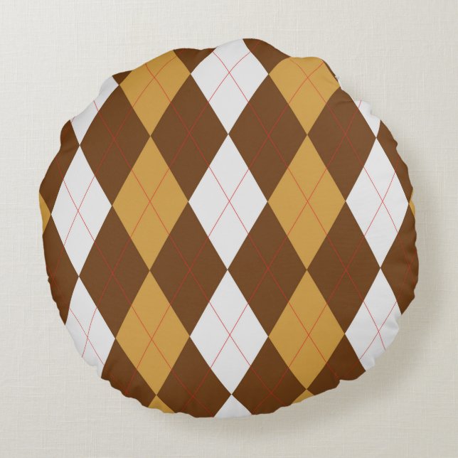 Almofada Redonda Travesseiro redondo Gingerbird Argyle (Verso)