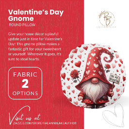 Almofada Redonda Travesseiro redondo Gnome do dia de os namorados