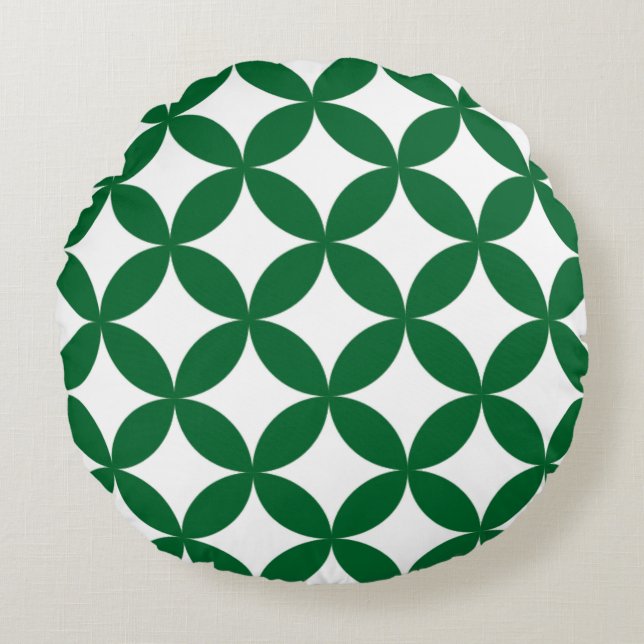 Almofada Redonda Travesseiro redondo Green Shippo - G tradicional j (Frente)