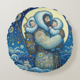 Almofada Redonda travesseiro redondo "Juntos de neve"