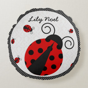 Almofada Redonda Travesseiro redondo Lady Ladybug