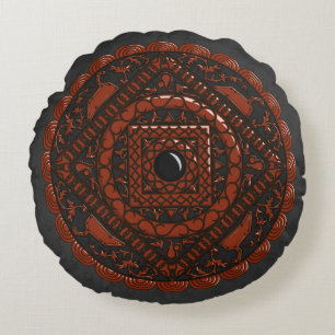 Almofada Redonda Travesseiro Redondo Leo Mandala