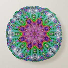 Almofada Redonda Travesseiro Redondo Mandala Solstício Alucinógeno