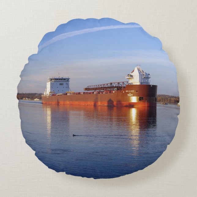 Almofada Redonda Travesseiro redondo Mark W. Barker (Frente)