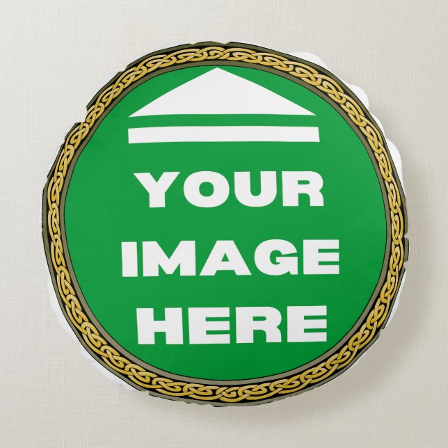 Almofada Redonda Travesseiro redondo - Personalizado - Adicionar im (Frente)