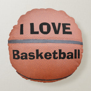 Almofada Redonda Travesseiro Redondo Personalizado Eu Amo Basquete