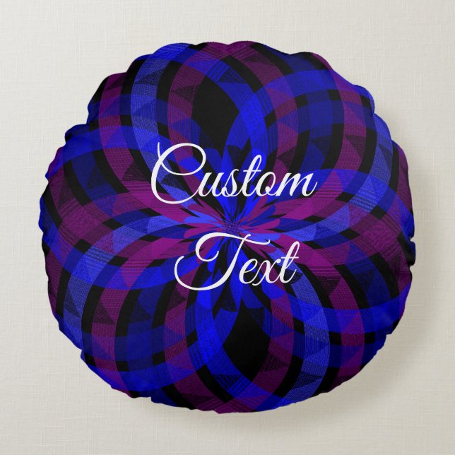 Almofada Redonda travesseiro Redondo Petal Da Flor Central 3D (Frente)