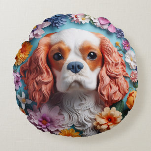 Almofada Redonda Travesseiro redondo - Rei Charles Spaniel