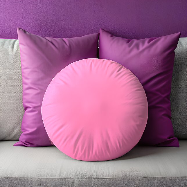 Almofada Redonda Travesseiro redondo rosa (Pink Solid Round Pillow)
