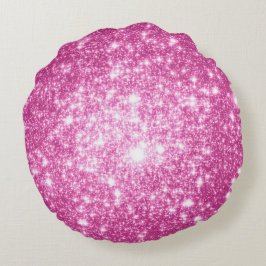 Almofada Redonda Travesseiro Redondo Rosa Lavanda com Estrelas