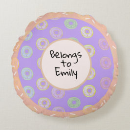 Almofada Redonda Travesseiro redondo Rosquinha roxo